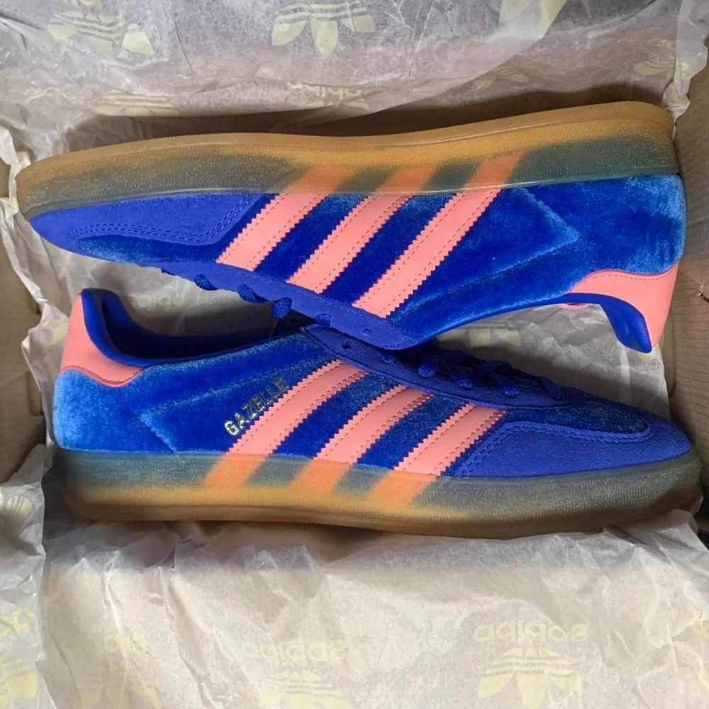 Blue and pink‎ Adidas Gazelle trainers 7 Women